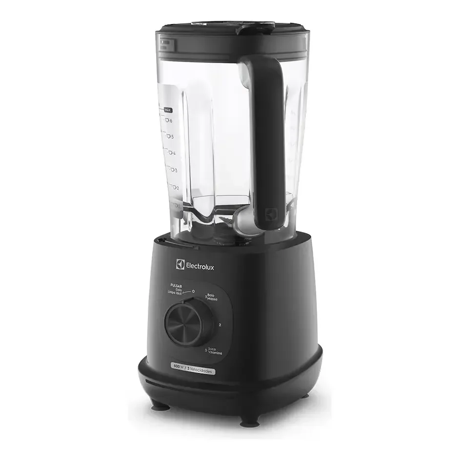Liquidificador Electrolux 600W de Potência com 2.7 Litros de Capacidade 3 Velocidades Lâmina TriForce e Pés Antiderrapantes EBL700 Preto