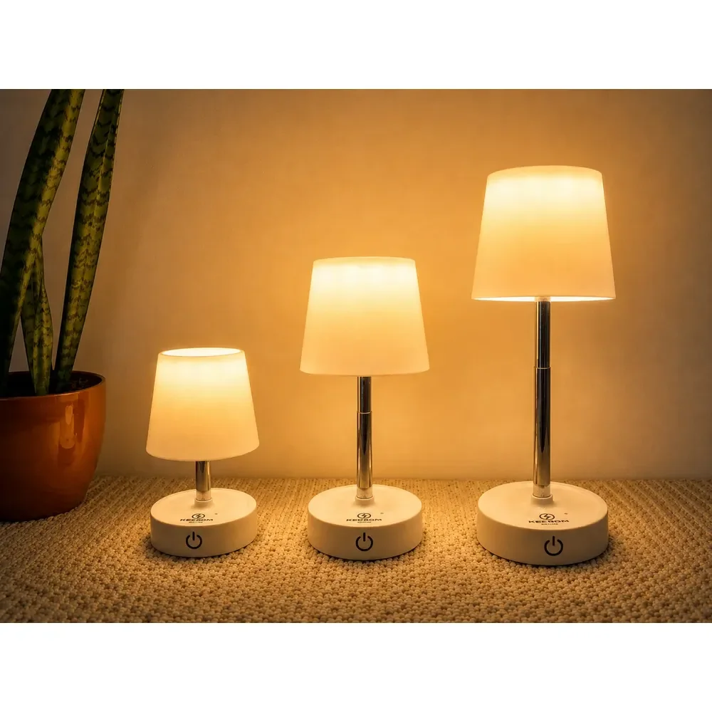 Abajur De Mesa Recarregável Touch Sem Fio | Luz Amarela Branco 127/220v
