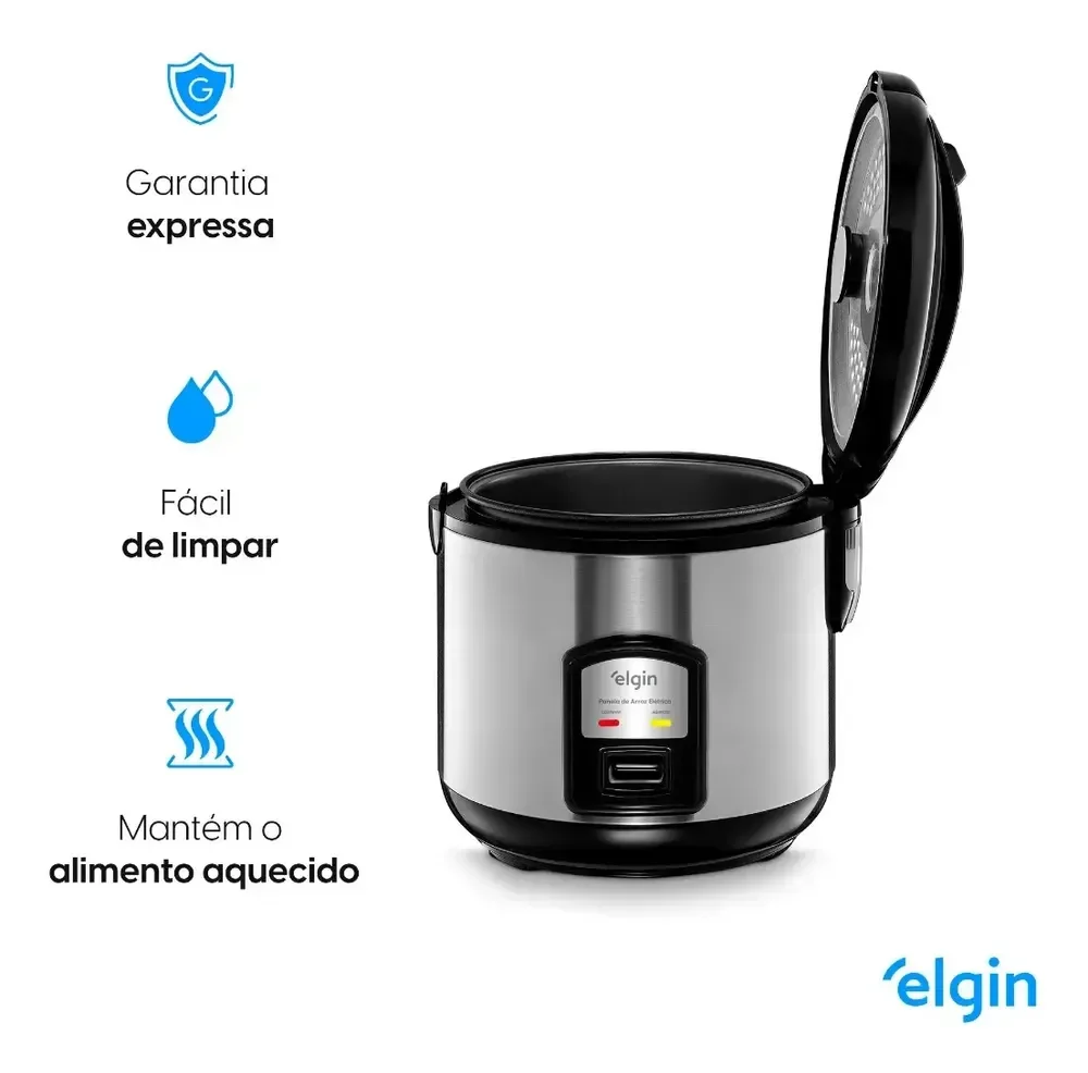 Panela De Arroz Elétrica Gran Rizzo 700w Elgin 10 Xíc Preto