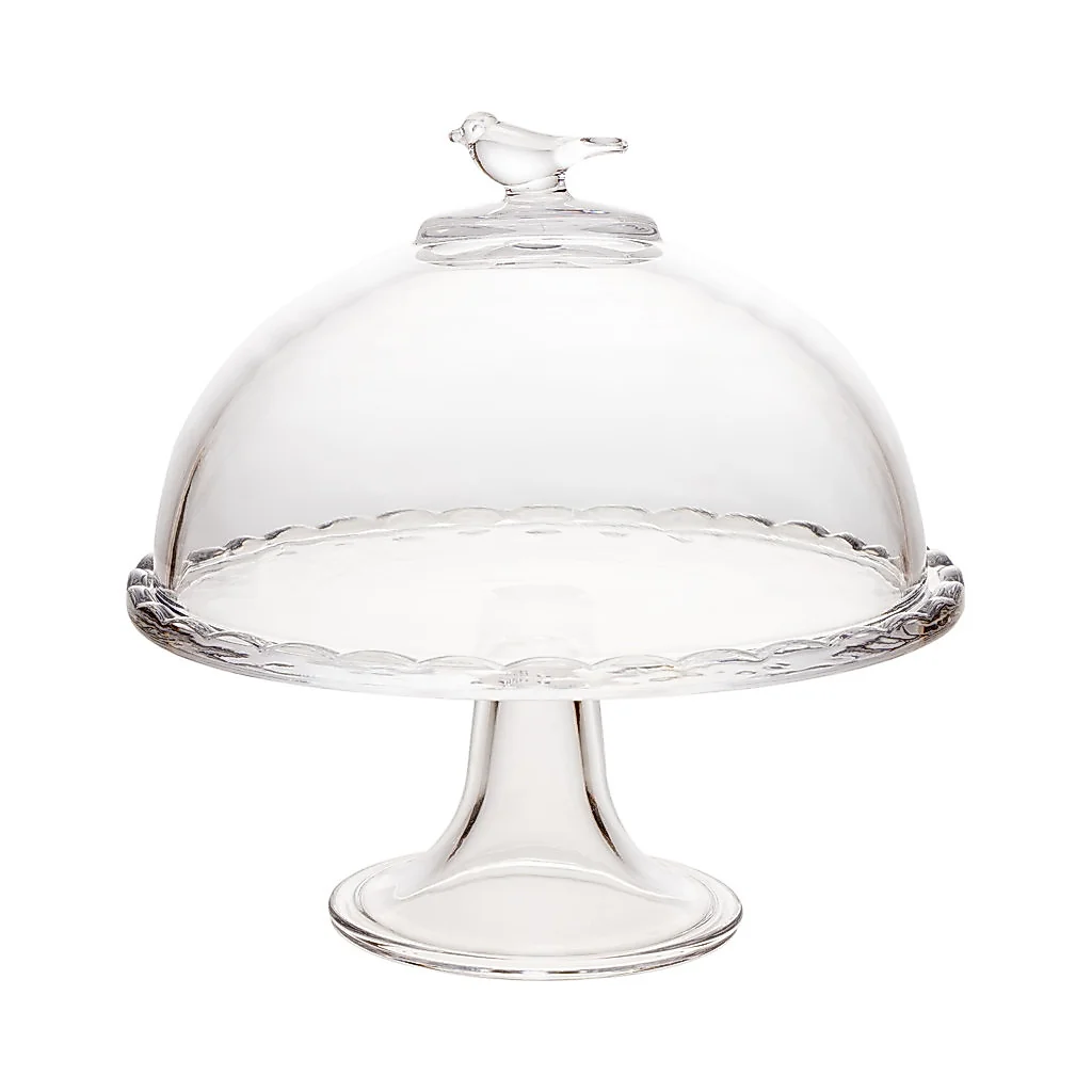 Boleira Prato com Pé e Tampa Bird 19cm Cristal - Wolff