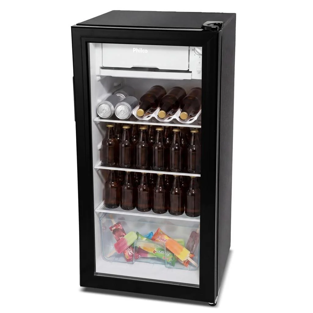 Frigobar Philco 85L Preto 7 Níveis de Temperatura PFG105PG