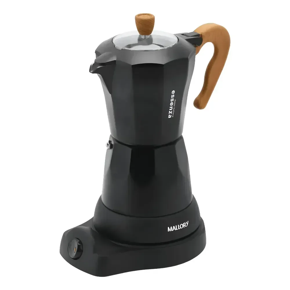Cafeteira Italiana Elétrica Mallory Essenza 480w 6 Xícaras Preto!