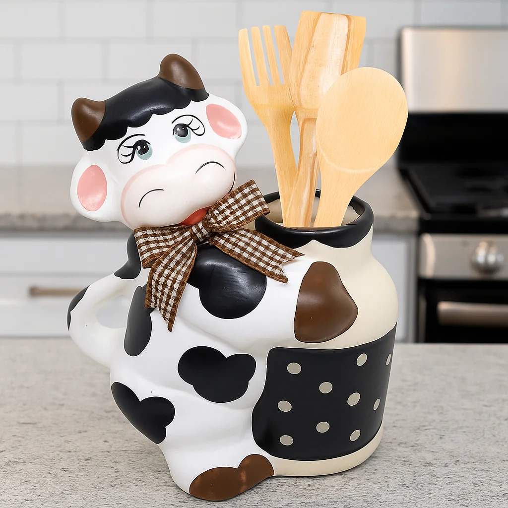 Vaca Porta Talher Enfeite De Cozinha Decoração Vaca