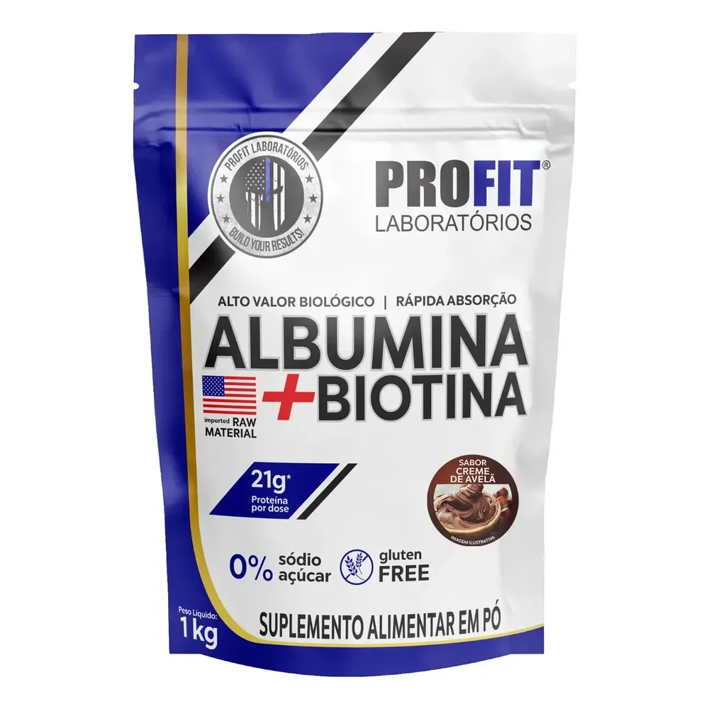 Suplemento Em Pó Profit Labs Albúmina Sabor Creme De Avelã Em Refil De 1000g