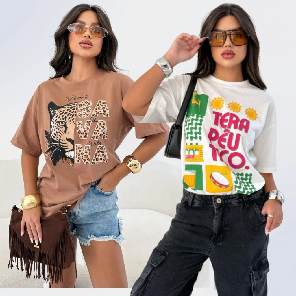 Max Blusão Oversized Feminina Diversas Estampas Tecido 100% Algodão StreetWear Moda Urbana