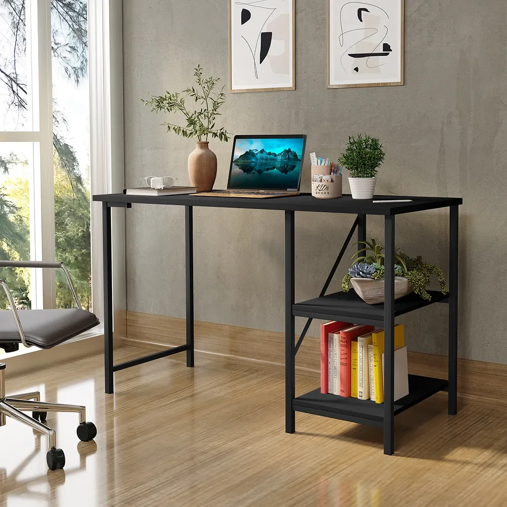 Escrivaninha Mesa Office Estudo Estilo Industrial Imbuia 1,10m KLM