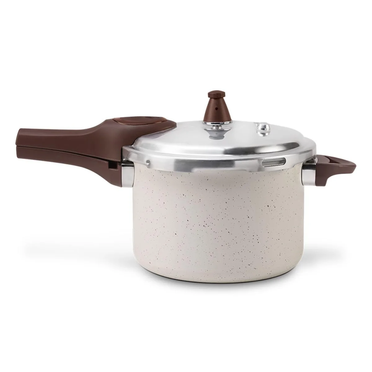 Brinox - Panela de Pressão 4,2L Antiaderente Ceramic Life com Fundo de Indução Pressure - Vanilla