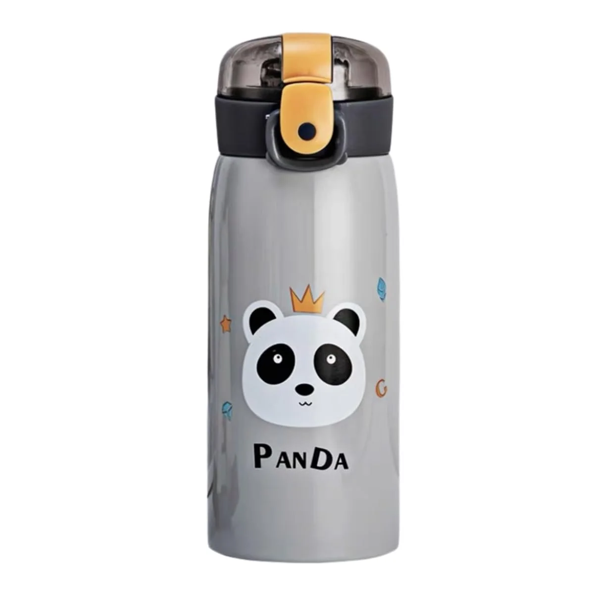 Garrafa Térmica Garrafinha Térmica Infantil Inox Canudo Trava 350 ml - Desenho Panda - TYDA