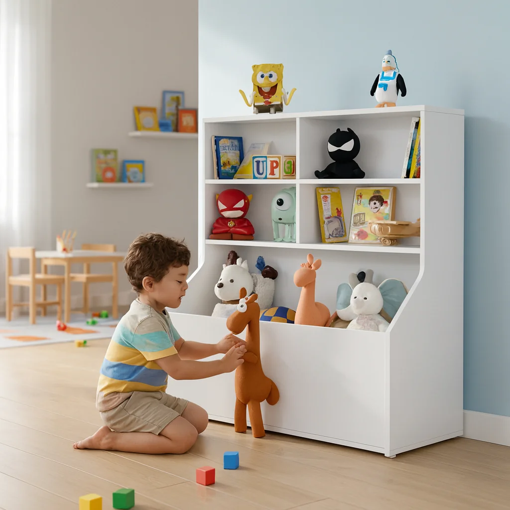 Estante Infantil com Nichos MDF/MDP Branco Organizador de Brinquedos e Livros
