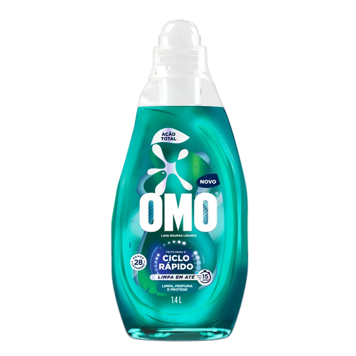 Lava-Roupas Líquido Omo Ciclo Rápido Ação Total Frasco 1,4l