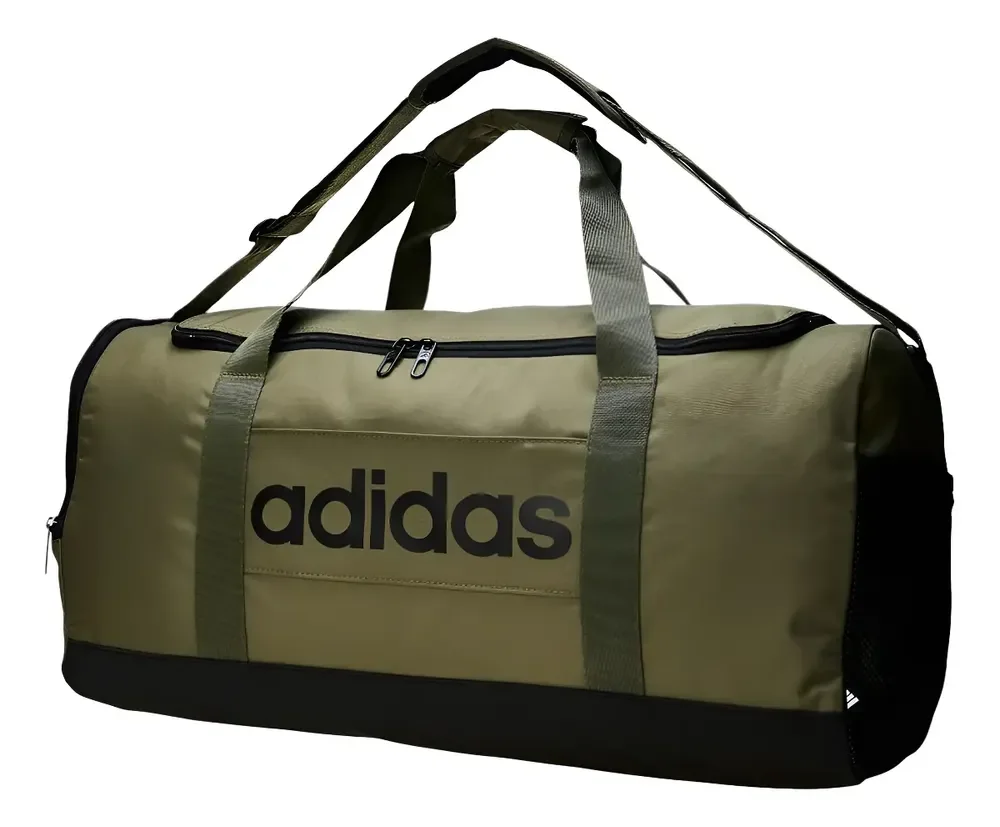 Mala Urbana Masc/femi Duffel Linear Em Poliéster adidas Cor Olive Strata / Black Desenho do tecido Liso