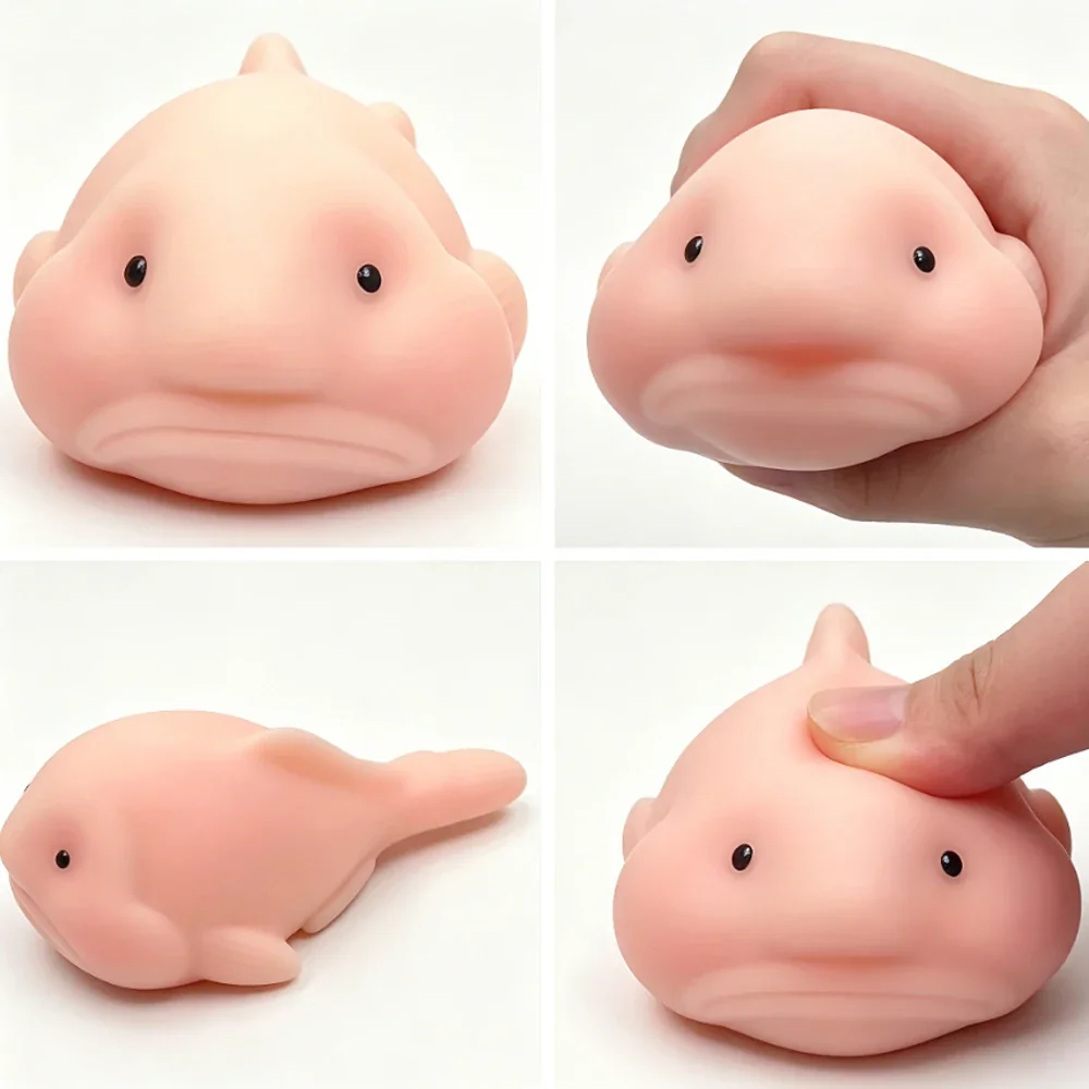 Brinquedo Anti-stress Macio e Apertável em Formato de Peixe, Brinquedo de Mesa de Peixe Feio de Subida Lenta, Presente para Alívio da Ansiedade