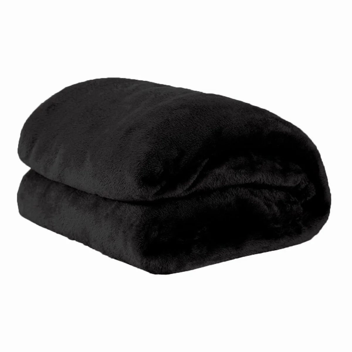 Cobertor Casal Manta Microfibra Fleece 01 Peça Preto
