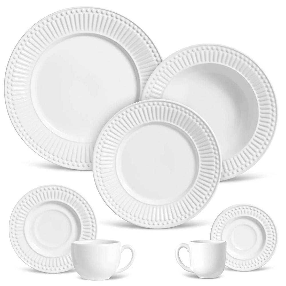 Porto Brasil Aparelho de Jantar 42 Peças Roma Branco