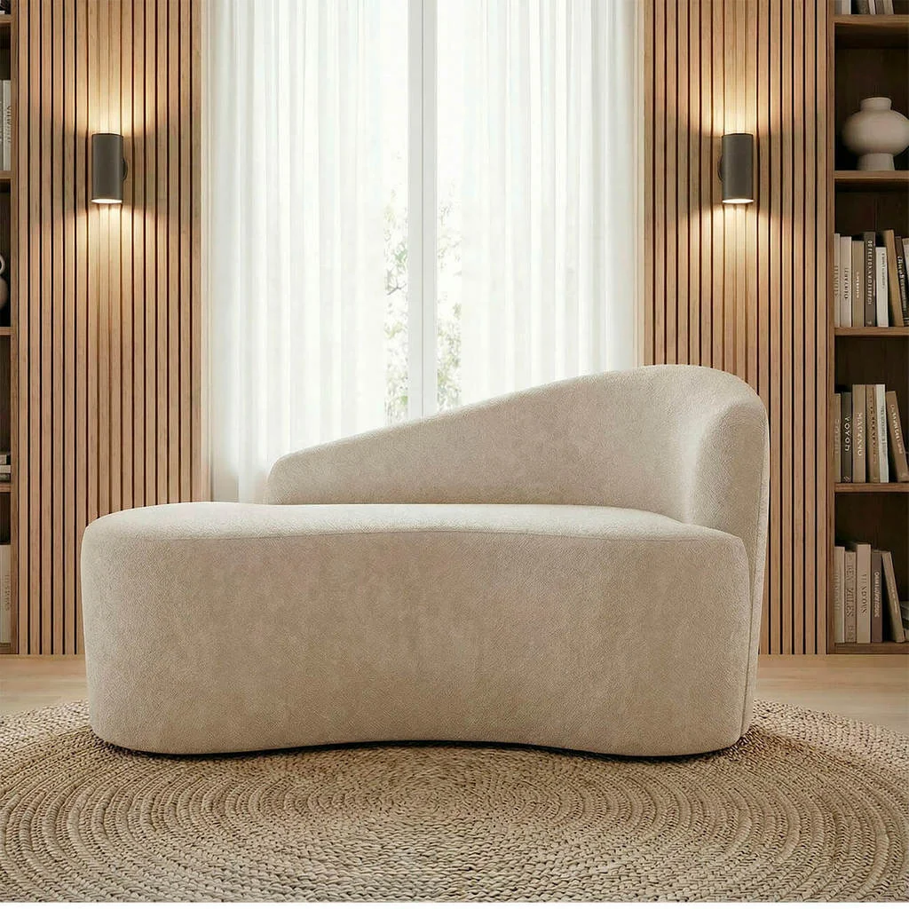 Mini Sofá Orgânico 2 Lugares Curvo Aurea Elegante Suede