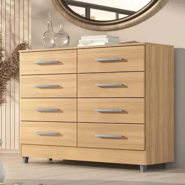 Cômoda 8 Gavetas Raissa Para Quarto Com Pés