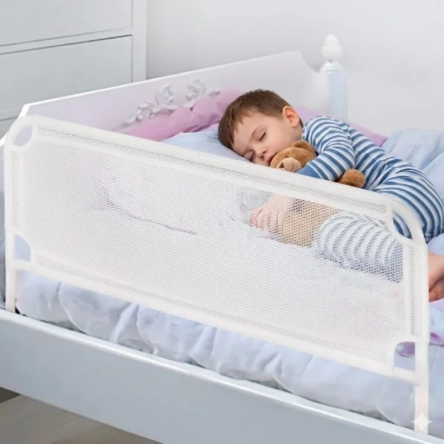 Grade de Cama Alta 1,20cm Comprimento Master Proteção Infantil Adulto Idoso Reforçada Dobrável e Lavável