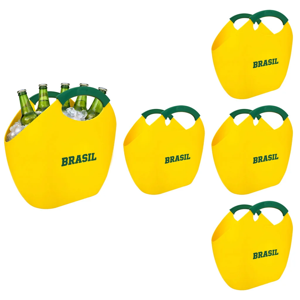 🧡 Kit 5 Bolsas MULTIUSO 7,5L Copa do Mundo REFORÇADA  Mercado e  Praia Bolsa BRASIL para Gelo Neoplas