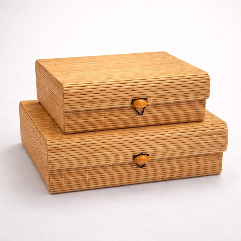 Caixa Organizadora em Bambu Artesanal Decorativa Ideal para Presente,  22001-C6