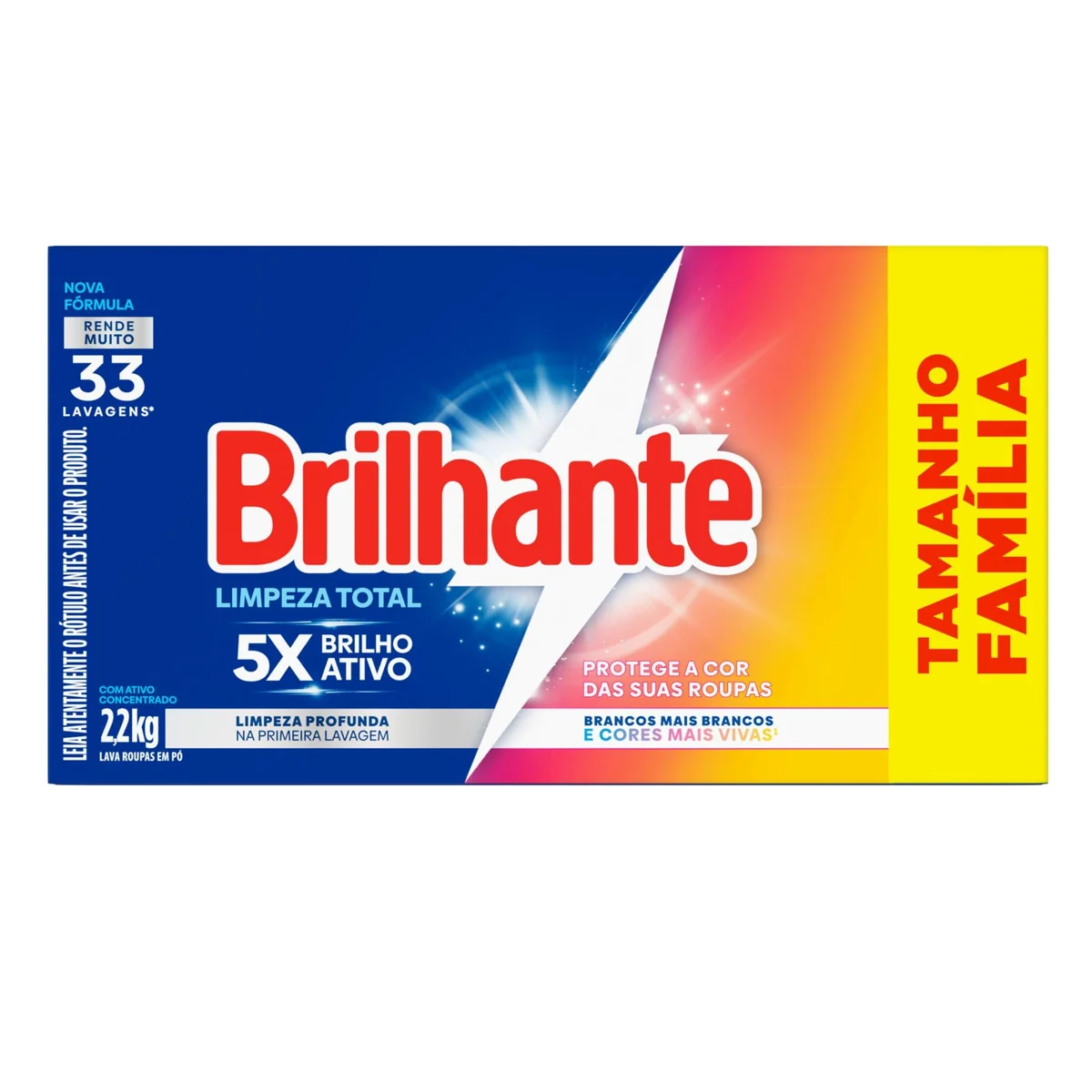 Sabão em Pó Brilhante Limpeza Total 2kg