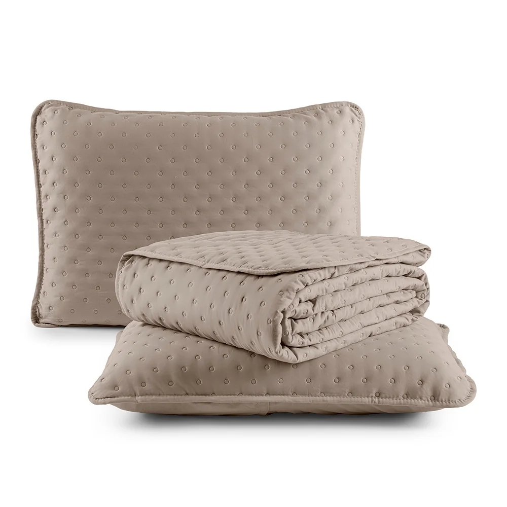 Kit Cobre Leito Colcha Matelado Dupla Face Solteiro Casal Queen King 300 Fios 2 e 3 Peças Dots