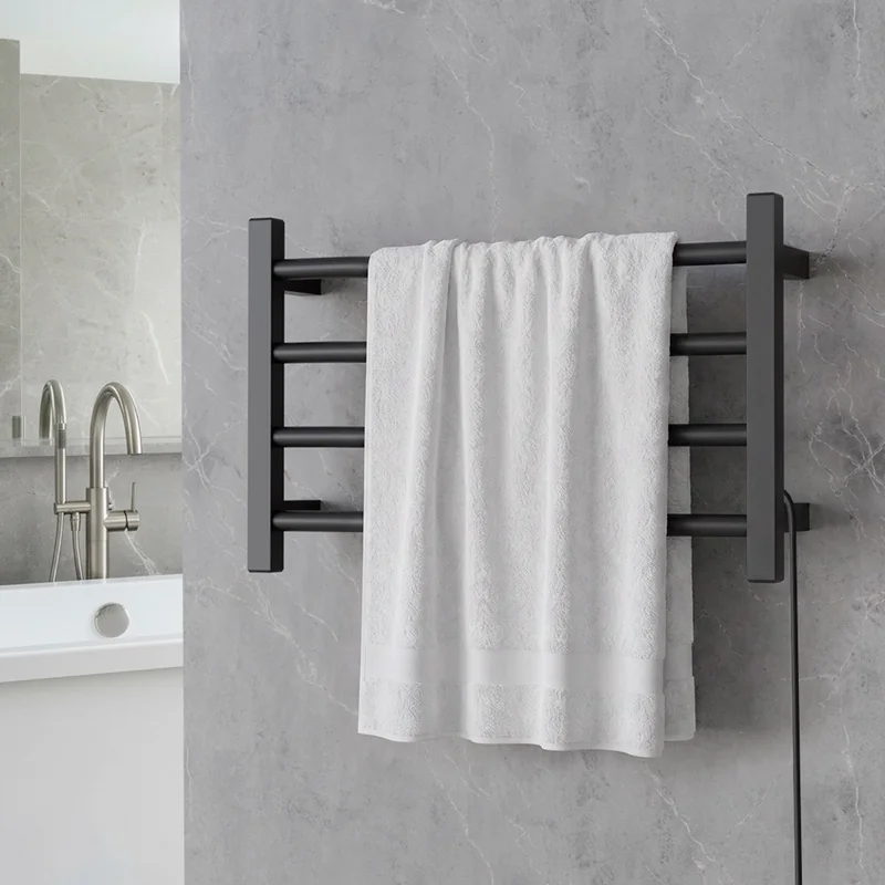 Toalheiro Térmico Elegance 4 Barras Porta Toalha Elétrico Bivolt Seca e Aquece Electrowood