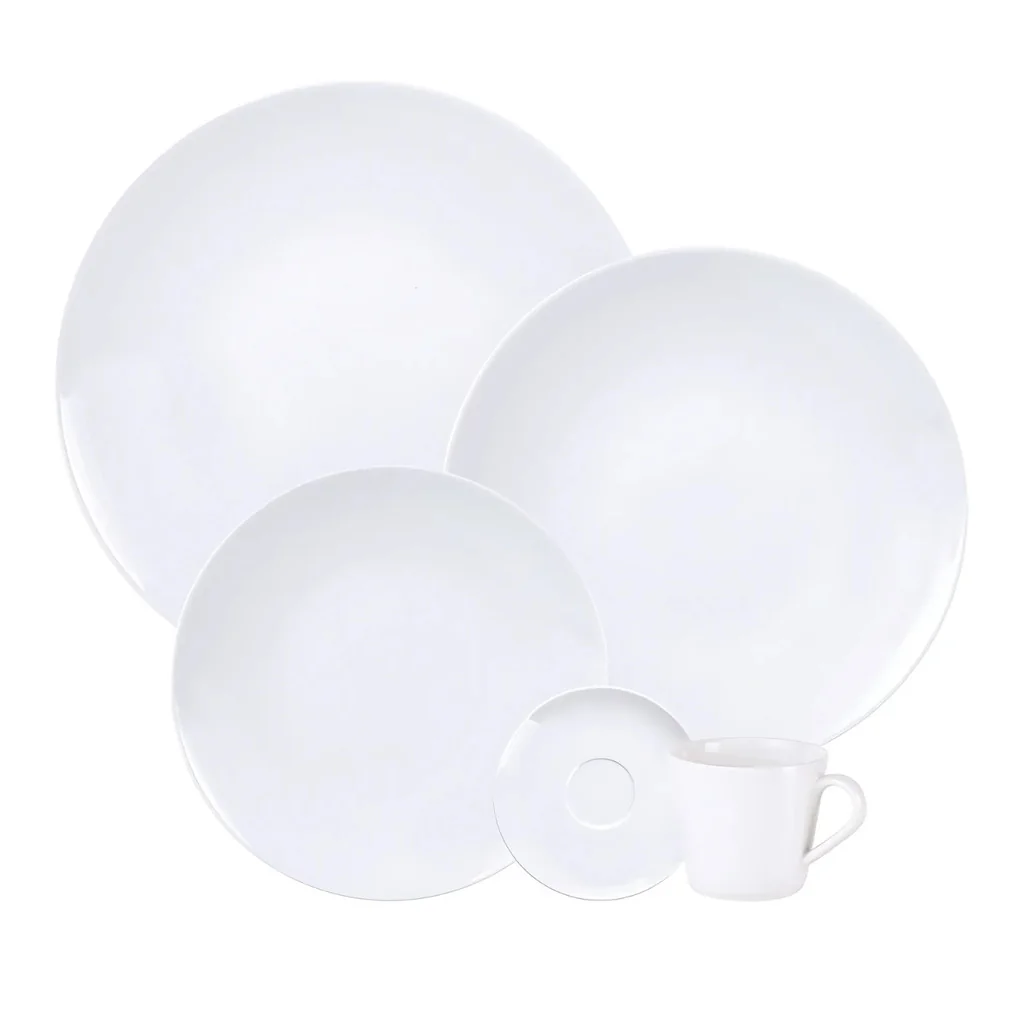 🧡 Aparelho Jogo  De Jantar Pratos Porcelana Completo 20 Peças Tramontina Leonora