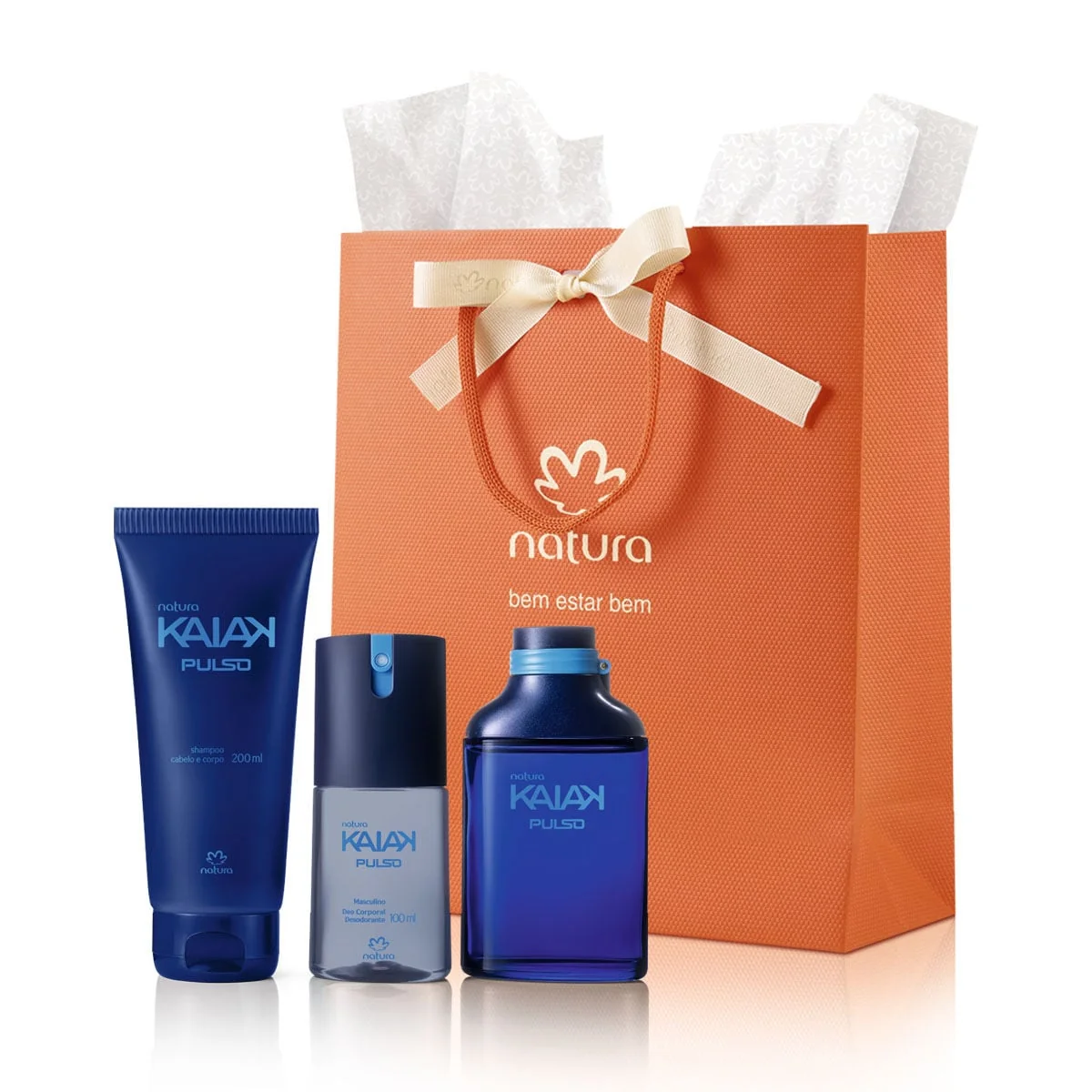 Presente Namorados Colônia Masculina + Shampoo + Desodorante Kaiak Pulso