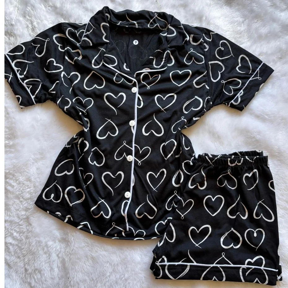 Pijama Short Doll Feminino Adulto Americano Blogueira Botão Amamentação Gestante Oferta Relâmpago
