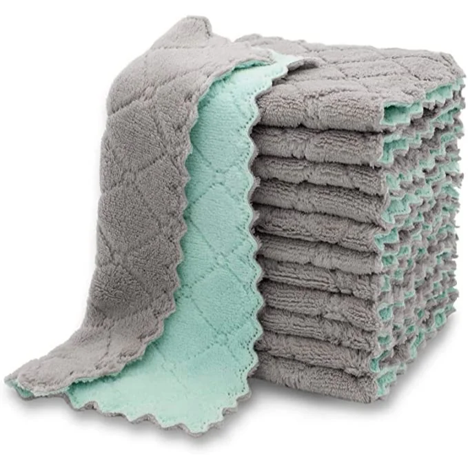 2/5/10 Pcs Pano De Prato Forte Absorção De Água Microfibras Casa Pano De Limpeza Promoção