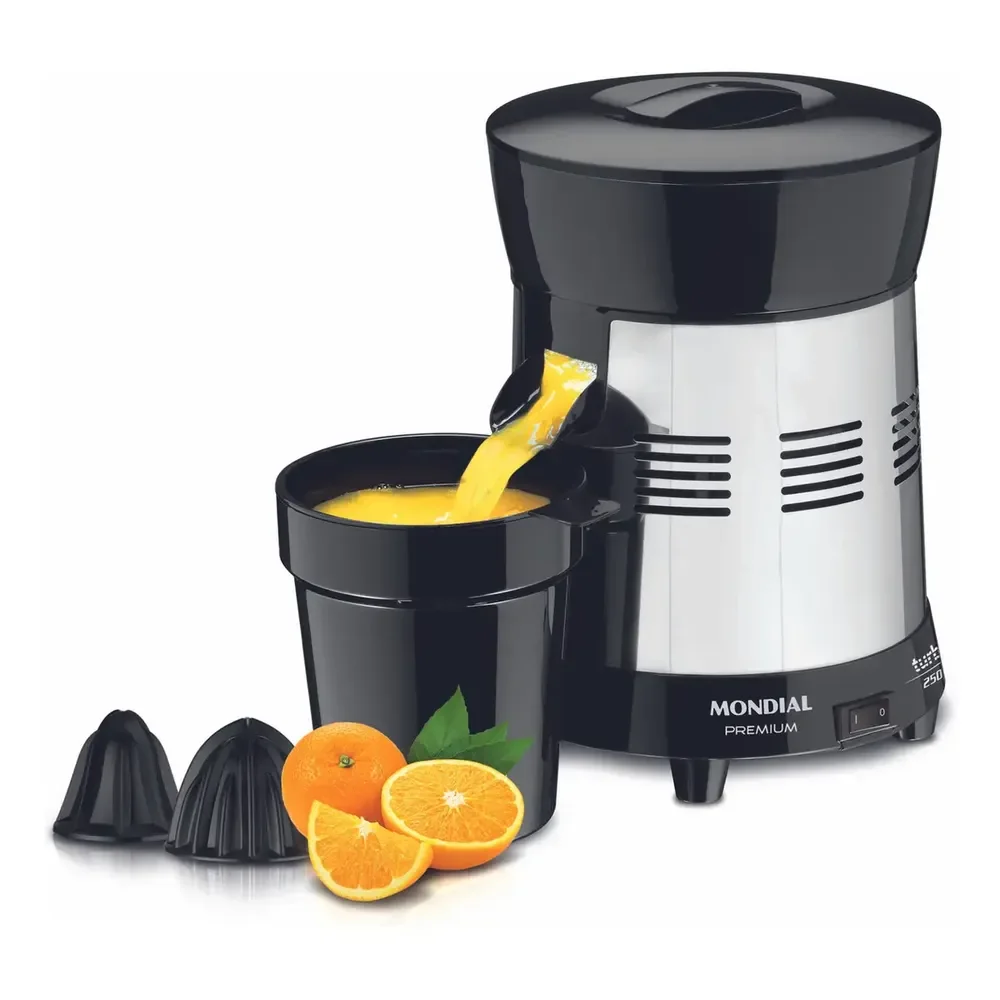 Extrator de Sucos E-10 Turbo Premium Com Potência De 250W Cor Preto e Inox Mondia