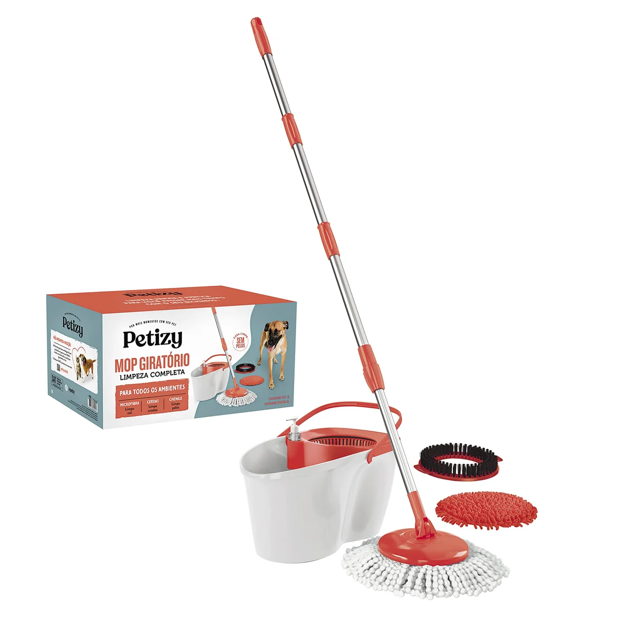Petizy - Mop Giratorio Limpeza Completa - PET1607