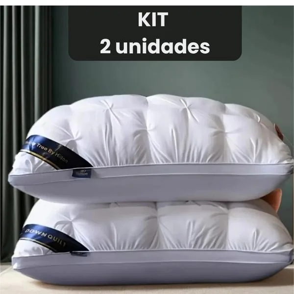 Kit 2 Travesseiros Hotel Luxo Premium Extra Confortável Macio Alto Conforto Cama Fibras Siliconadas