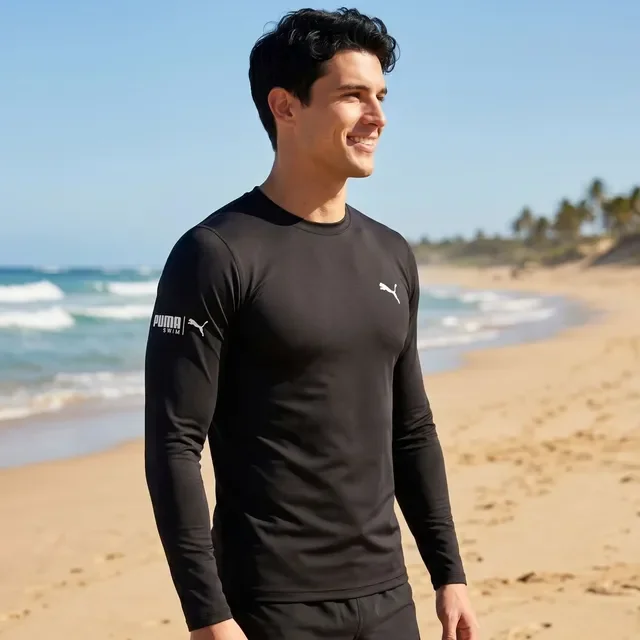 Camiseta Puma Térmica Manga Longa Proteção Uv 50+ Masculina