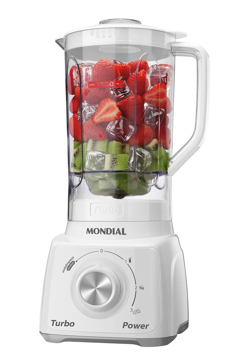 MONDIAL Liquidificador Turbo Power, Branco/Cinza, 550W, 110V - L-99 WG