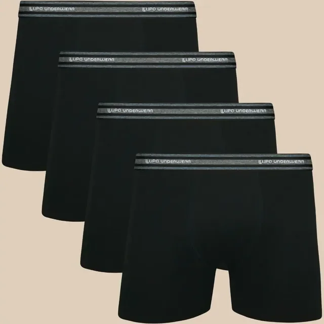 🧡 Kit 4 Cuecas Lupo Boxer Algodão Box Confortável Original