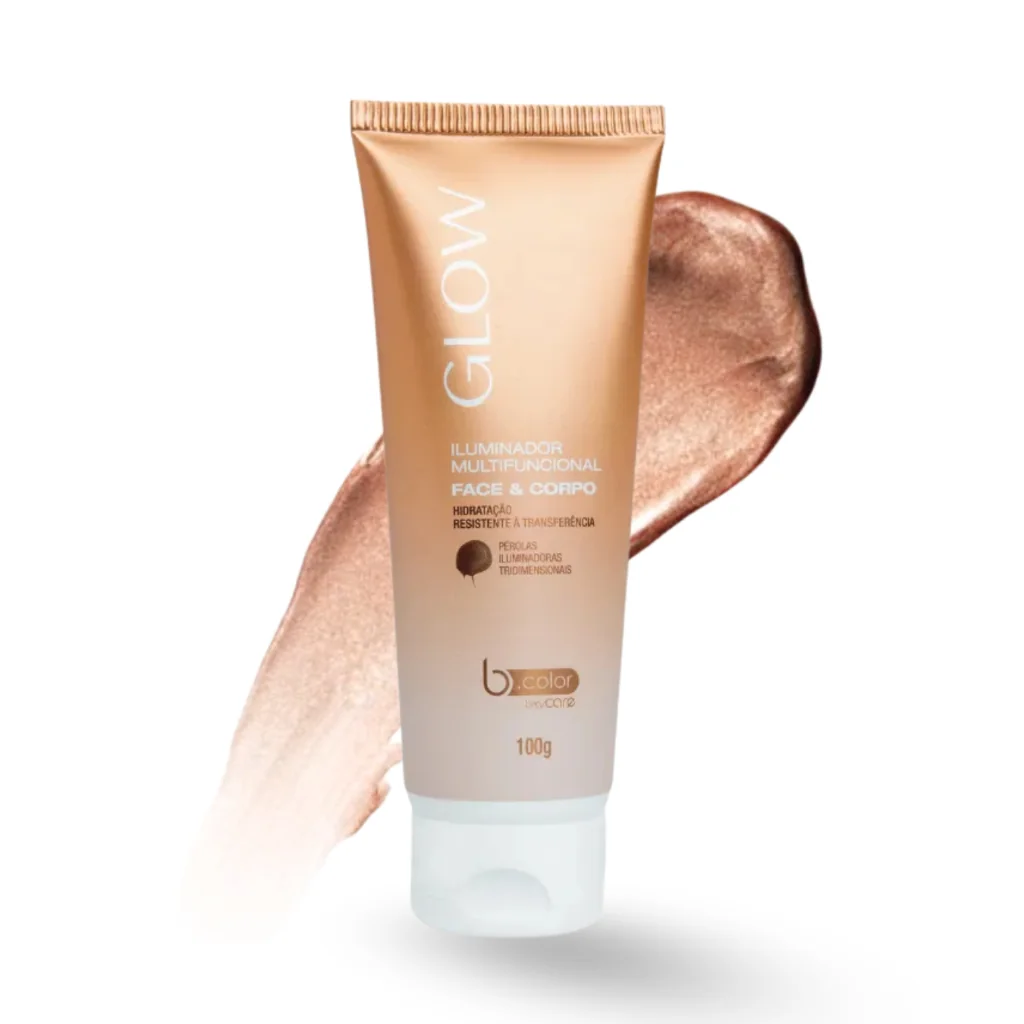 Iluminador multifuncional rosto e corpo - Efeito Glow Bronze Brascare – 100g