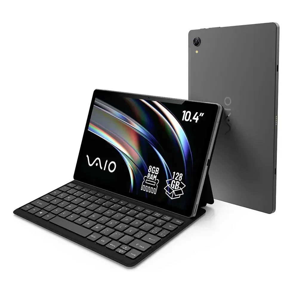 Tablet Vaio Tl10 8gb 128gb Octa-core, Tela 10.4 2k, 4g Wifi, Câmera 8mp + Selfie 5mp, 7000mah, Android 13, Com Teclado De Conexão Inteligente  Preto