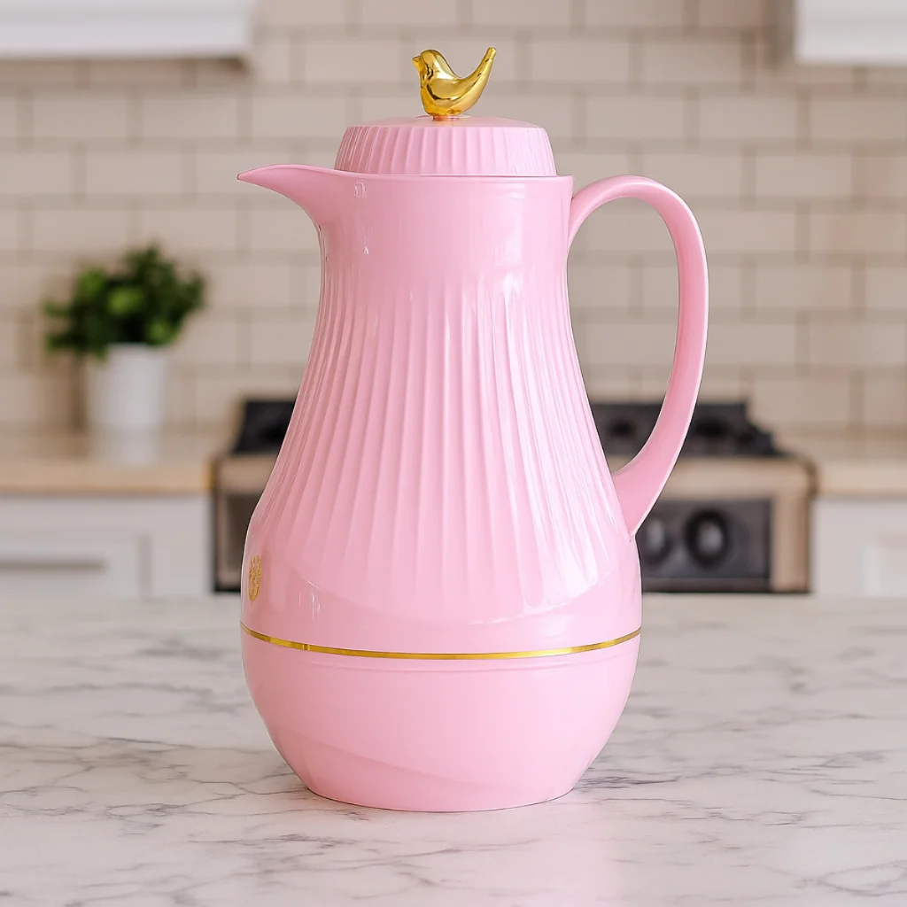 Garrafa Térmica 1 Litro Luxuosa Chique Ampola Vidro Com Rosca Passarinho Luxo Detalhada