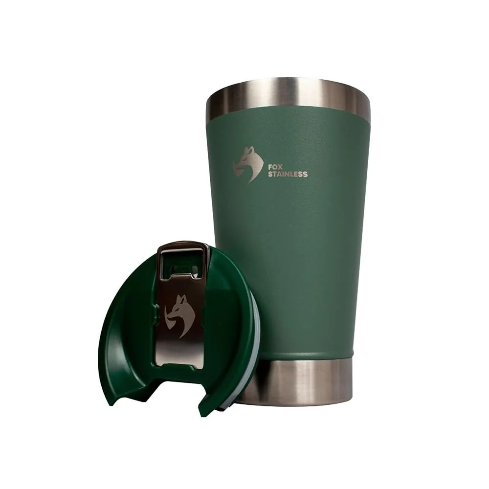Copo Termico Quente e Frio com Tampa 473ml Verde Fox Stainless