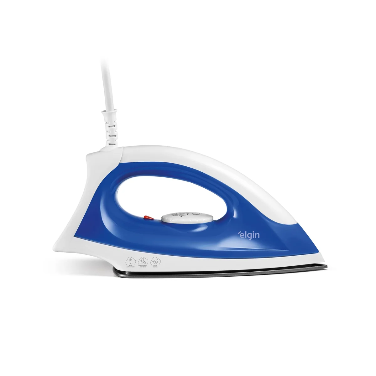 Ferro de Passar a Seco Iron Force Elgin Branco e Azul Base Antiaderente 220V