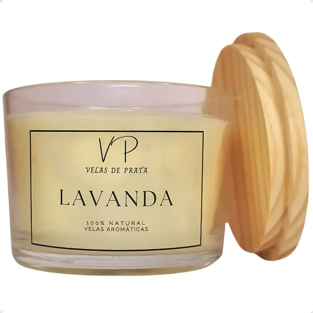 Vela Aromática Perfumada Presente Decorativa Fragrância Lavanda 100g Padrão Liso