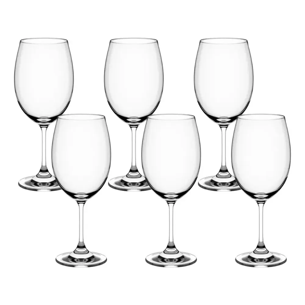 Jogo De 6 Taças Cristal Bohemia Vinho Tinto 450ml Sense Haus