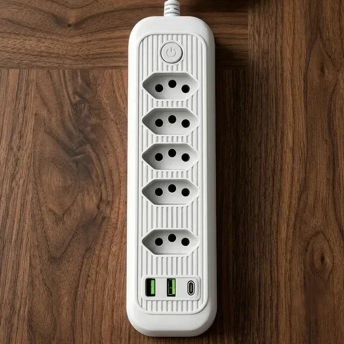 Extensão Elétrica Tomadas Usb Type-c Bivolt 2m Chave Liga Jxb75+2+1
