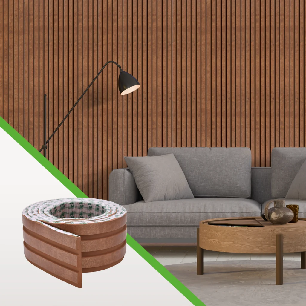 Painel Ripado Autocolante de EVA Meu Rodapé Linha Urban Bronze 10cm | Envio FULL