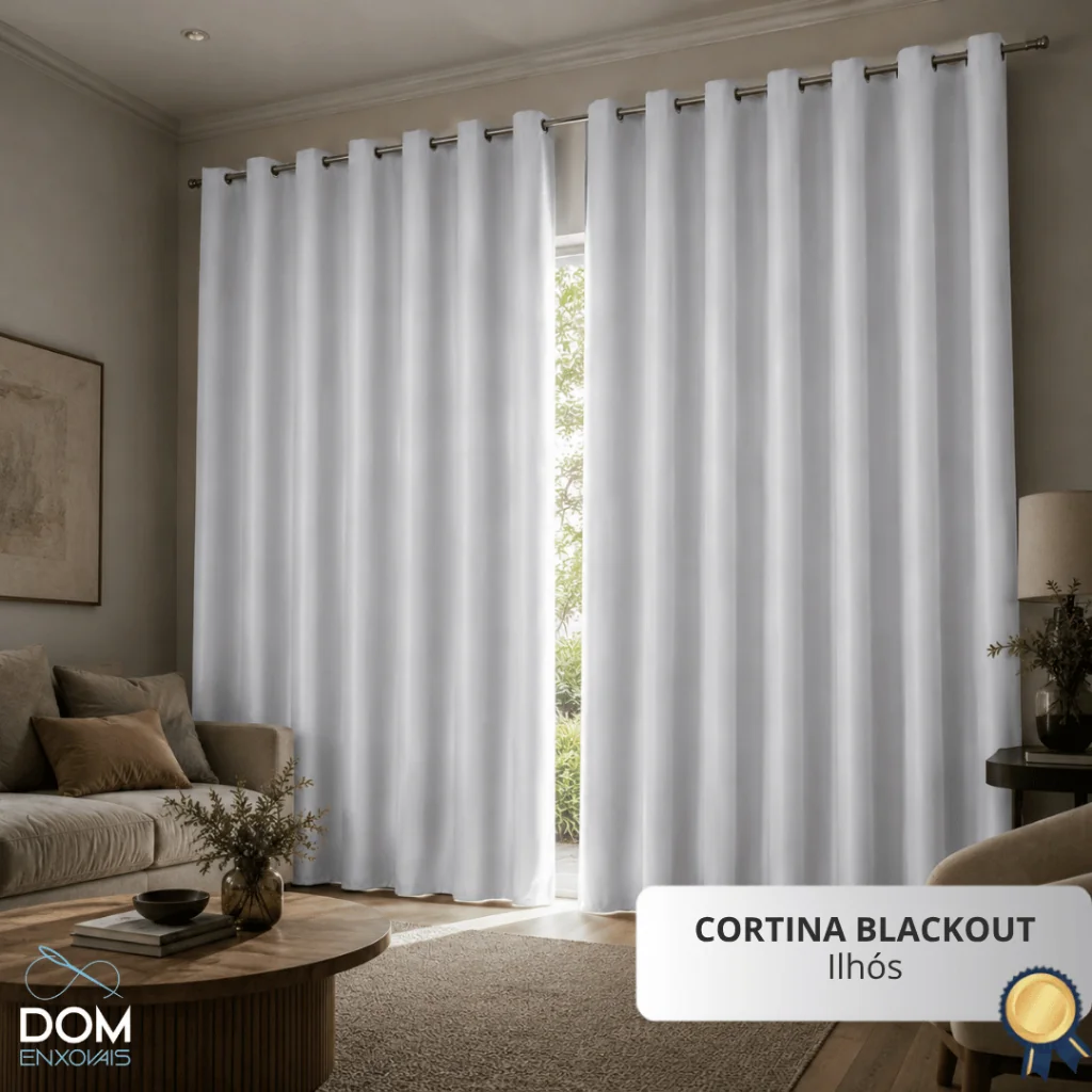 Cortina Blackout Premium  3 Metros - Modelo para Varão/Ilhós - Corta Luz