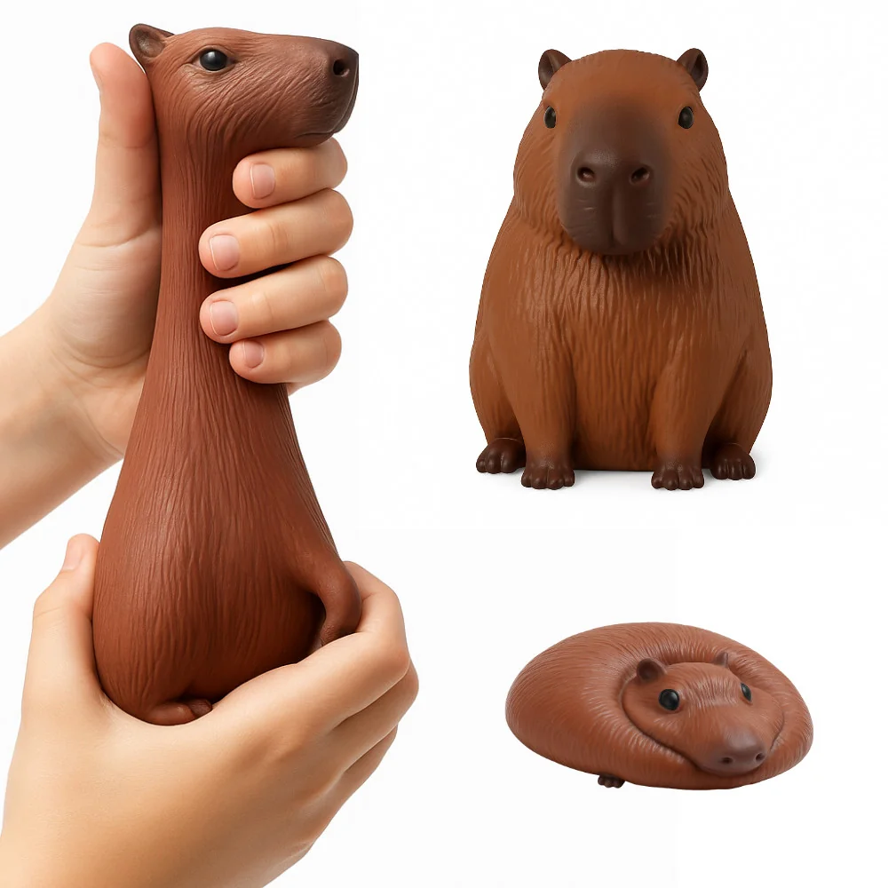 Capivara Squishy Antiestresse Brinquedo Divertido Amassar Esticar Relaxar Crianças e Adultos