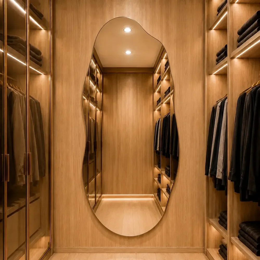 Espelho Vildrex Roma 90x40cm Design Moderno Lapidado Luxo Suporte
