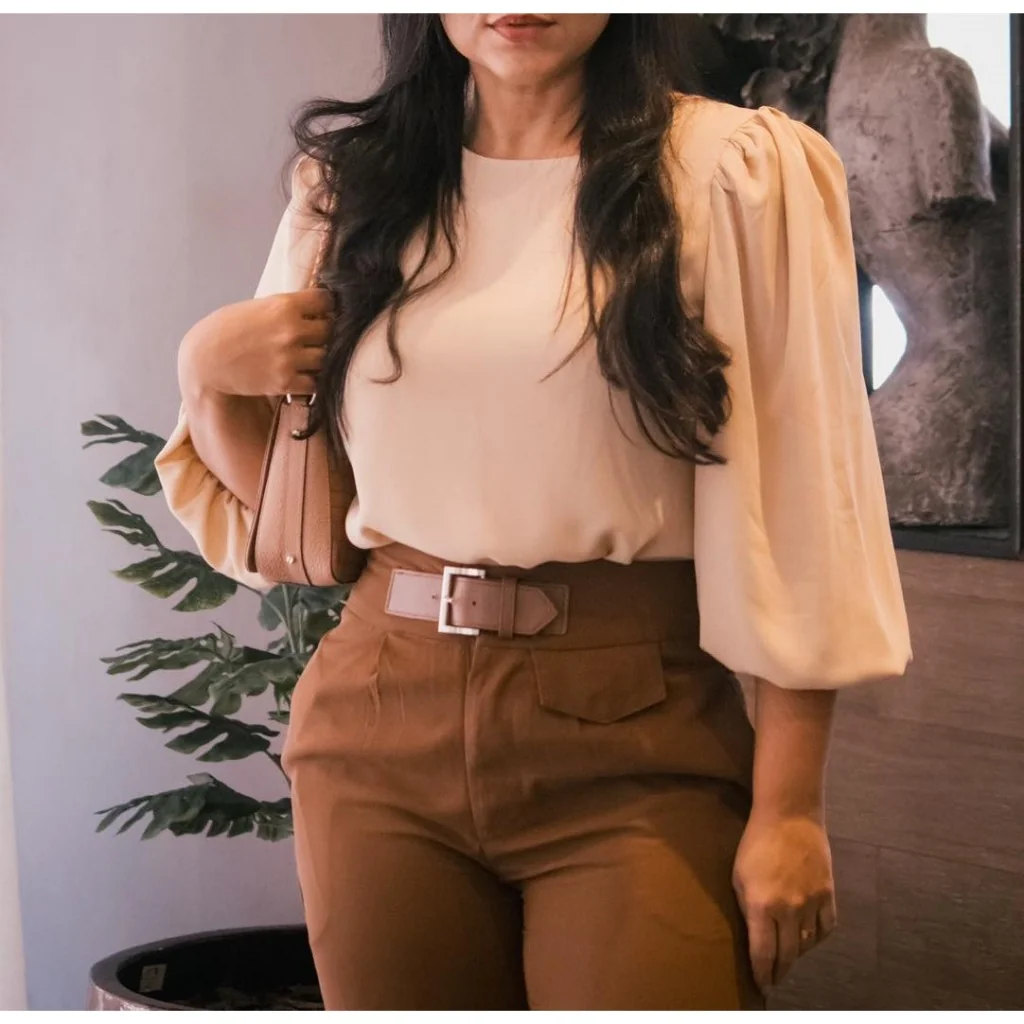 Blusa Feminina Alfaiataria Duna social 3/4 princesa Tendência P ao GG Moda Evangélica