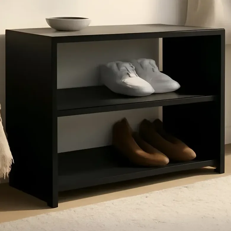 Sapateira Ibérica Preta Madeira Mdp Das Prateleiras 50x40x25cm Preto